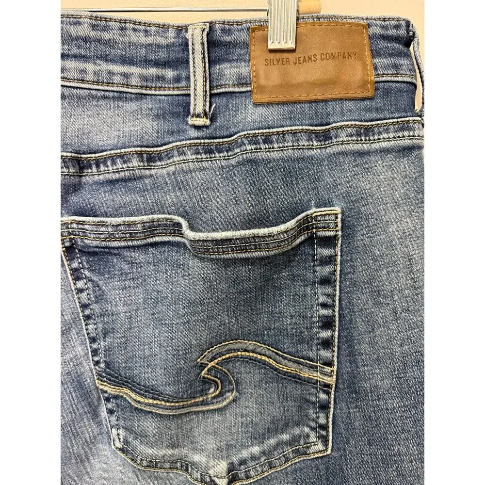 Silver Jeans Co Grayson Jeans Mens 42x32 Relaxed Straight Stretch Blue Denim